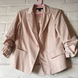 Blush Cropped Sleeve Blazer